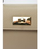 Bolso Sellenatela de piel color barro - 12,5x19,5x7,5 cm