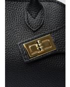 SBV 79 Tragetasche aus schwarzem Leder - 16x22,5x5,5 cm