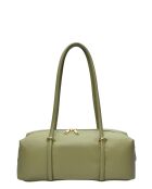 Matt & Nat pistachegroene leren schoudertas - 14x38x12,5 cm