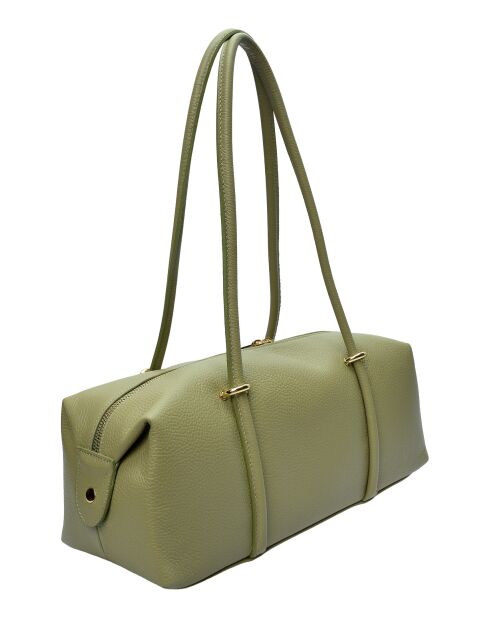 Matt & Nat pistachegroene leren schoudertas - 14x38x12,5 cm