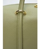 Matt & Nat pistachegroene leren schoudertas - 14x38x12,5 cm