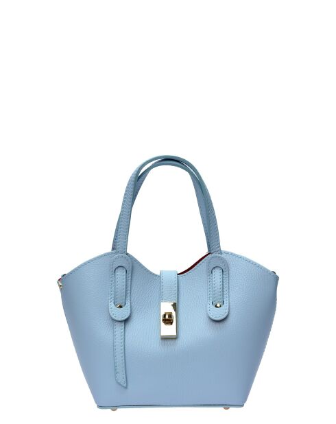Bolso SBV 60 de piel celeste - 16x20x9 cm