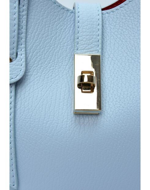 Bolso SBV 60 de piel celeste - 16x20x9 cm