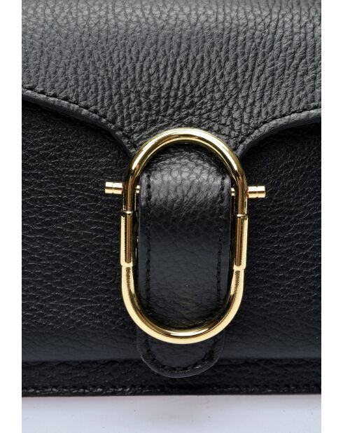 SBV 82 Schultertasche aus schwarzem Leder - 14x25,5x9 cm