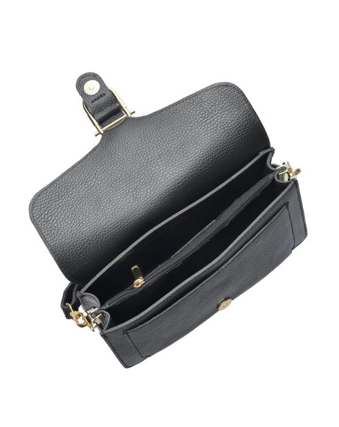 SBV 82 Schultertasche aus schwarzem Leder - 14x25,5x9 cm