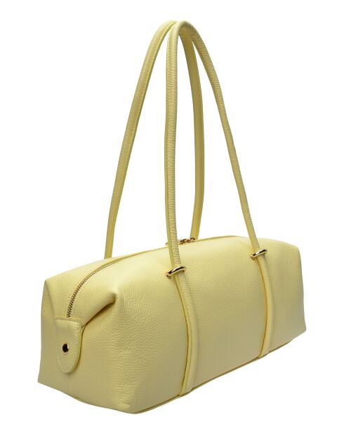 Nanucci Schultertasche aus gelbem Leder - 14x38x12,5 cm