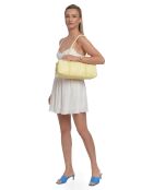 Nanucci Schultertasche aus gelbem Leder - 14x38x12,5 cm