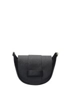 TSBV 54 Schultertasche aus schwarzem Leder - 13x16,5x7 cm