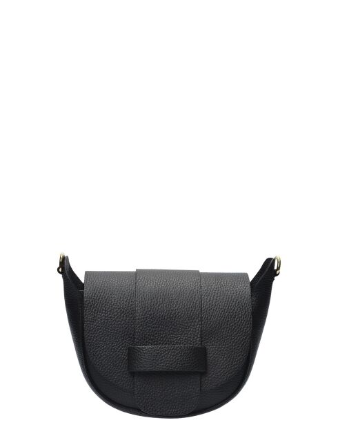 TSBV 54 Schultertasche aus schwarzem Leder - 13x16,5x7 cm