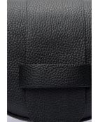 TSBV 54 Schultertasche aus schwarzem Leder - 13x16,5x7 cm