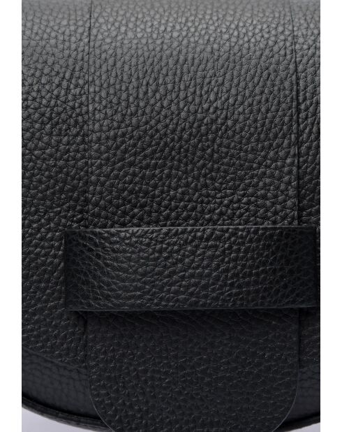 TSBV 54 Schultertasche aus schwarzem Leder - 13x16,5x7 cm