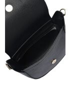 TSBV 54 Schultertasche aus schwarzem Leder - 13x16,5x7 cm