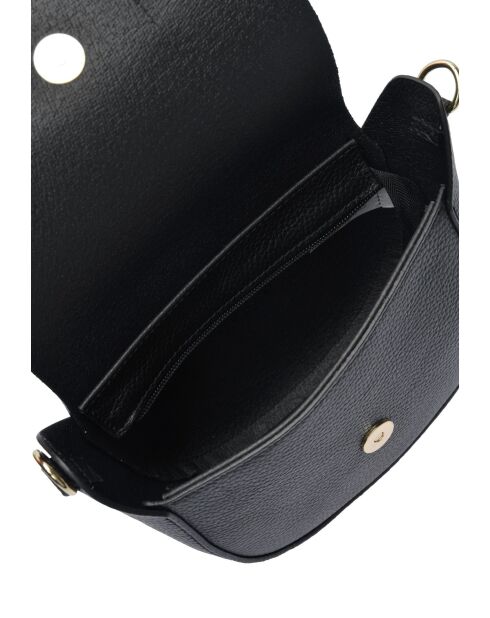 TSBV 54 Schultertasche aus schwarzem Leder - 13x16,5x7 cm