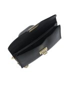 Bandolera Kaszer de piel negra - 10x22x 1 cm