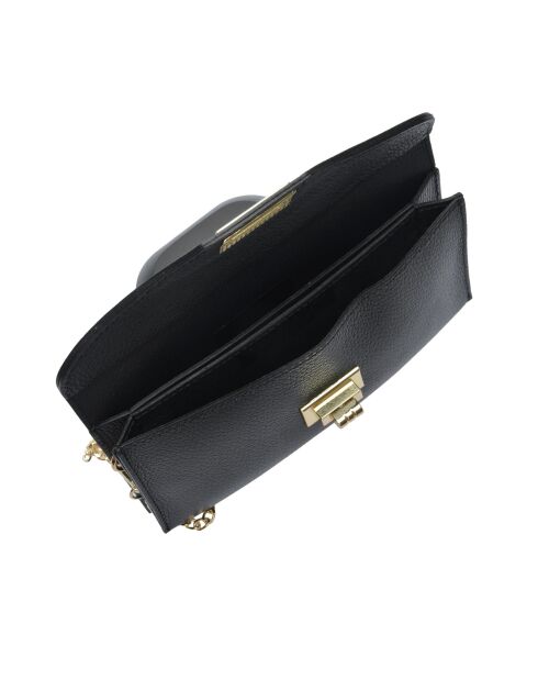 Bandolera Kaszer de piel negra - 10x22x 1 cm