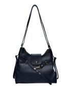 TSBV 50 Schultertasche/Rucksack aus dunkelblauem Leder - 23,5 x 36 x 11 cm