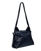 TSBV 50 Schultertasche/Rucksack aus dunkelblauem Leder - 23,5 x 36 x 11 cm