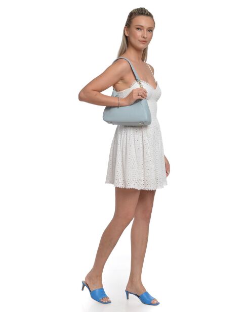 Bolso SBV 58 de piel celeste - 13x26x8 cm