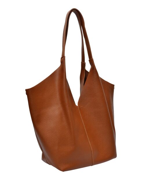 Borsa hobo Mismo in pelle cognac - 22x25x14 cm
