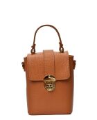 SBV 78 Beuteltasche aus cognacfarbenem Leder - 16,5 x 12 x 6 cm