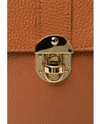 SBV 78 Beuteltasche aus cognacfarbenem Leder - 16,5 x 12 x 6 cm