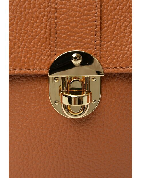 SBV 78 Beuteltasche aus cognacfarbenem Leder - 16,5 x 12 x 6 cm