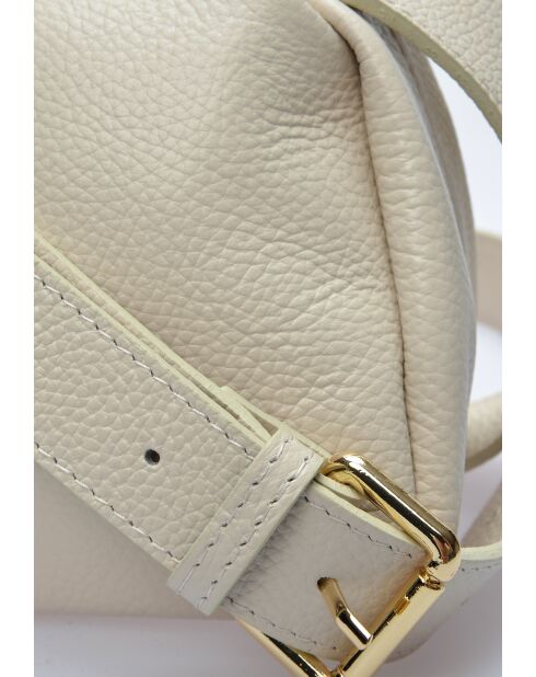 Sac bandoulière en cuir Vasic beige - 16.5x28x10 cm