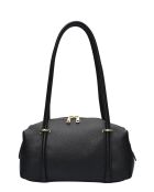 TSBV 51 Schultertasche aus schwarzem Leder - 13x30x12,5 cm