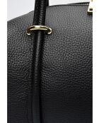 TSBV 51 Schultertasche aus schwarzem Leder - 13x30x12,5 cm