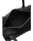 TSBV 51 Schultertasche aus schwarzem Leder - 13x30x12,5 cm