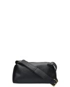Ameliya zwarte leren schoudertas - 16,5x28x10 cm