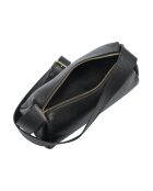 Ameliya zwarte leren schoudertas - 16,5x28x10 cm