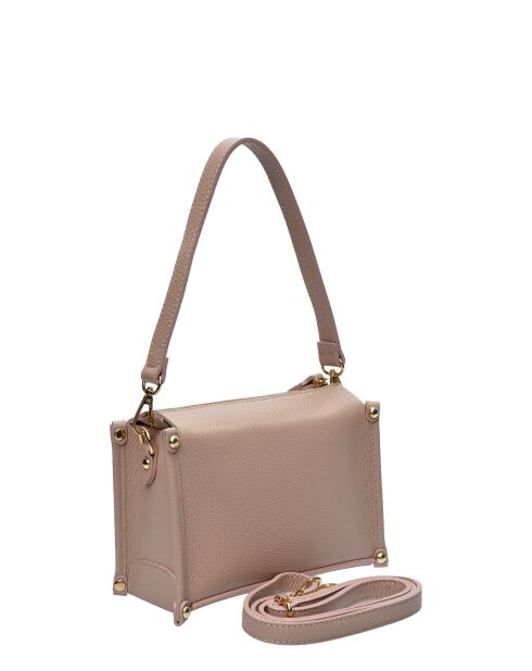 Borsa Hereu in pelle color cipria - 12x19x9 cm