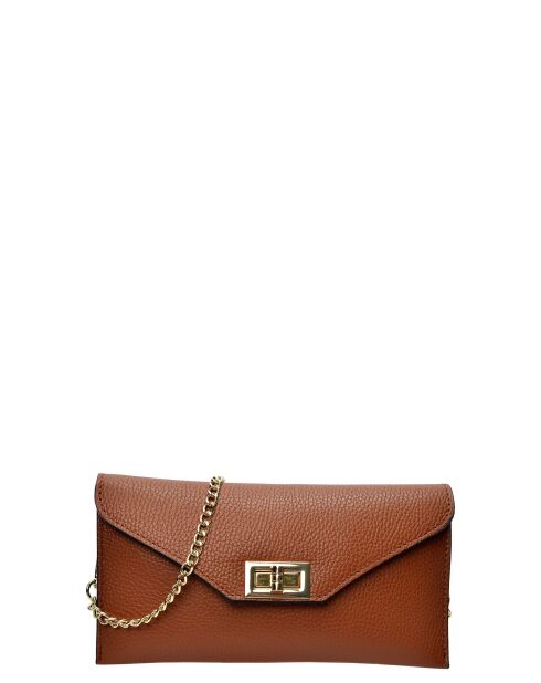 Isaac Reina leren schoudertas cognac - 10x22x 1 cm