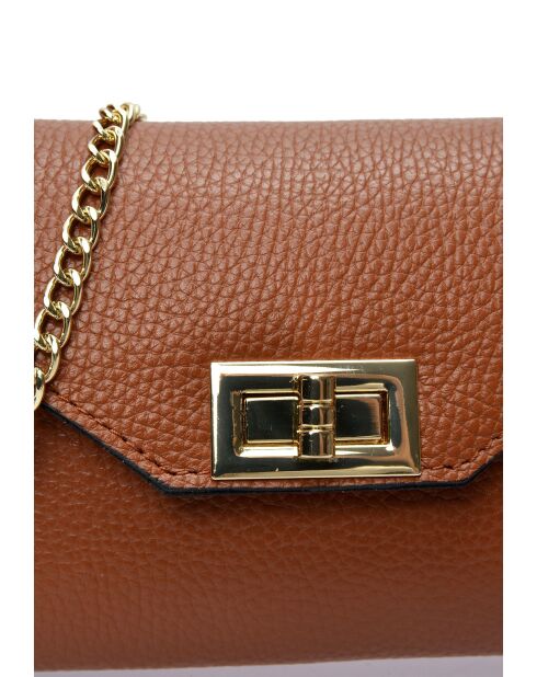 Isaac Reina leren schoudertas cognac - 10x22x 1 cm
