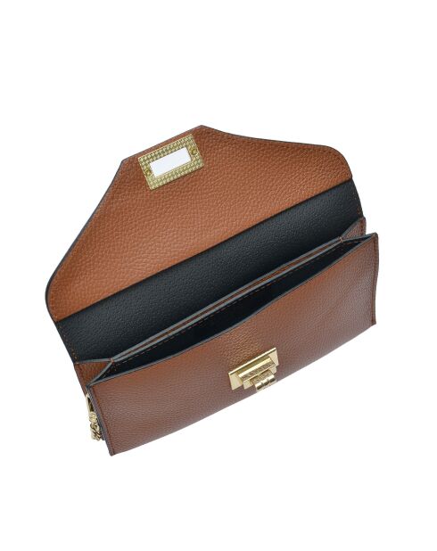 Isaac Reina leren schoudertas cognac - 10x22x 1 cm