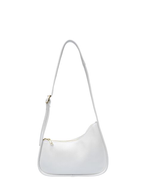 Sac bandoulière en cuir TSBV 53 blanc - 13.5x27x4 cm