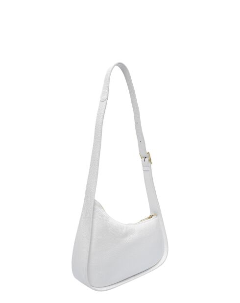 Sac bandoulière en cuir TSBV 53 blanc - 13.5x27x4 cm