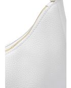 TSBV 53 weiße Schultertasche aus Leder - 13,5x27x4 cm
