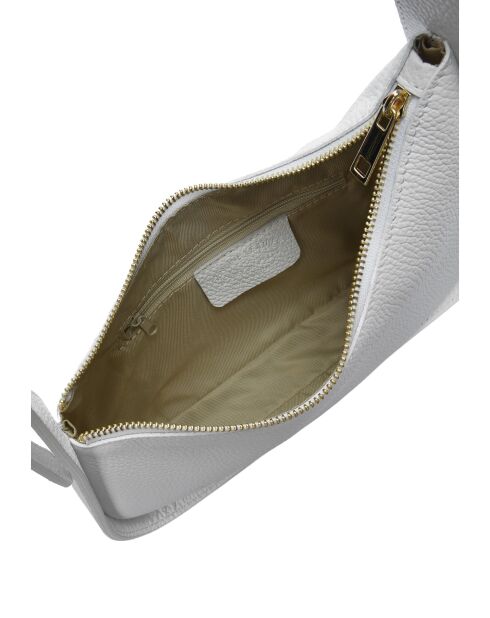 Sac bandoulière en cuir TSBV 53 blanc - 13.5x27x4 cm