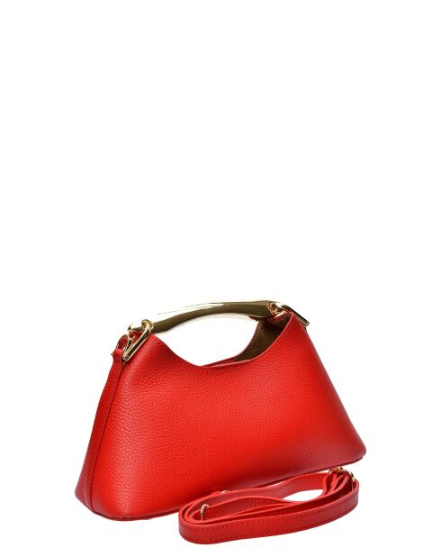 Borsa a mano rossa in pelle Laperruque - 11,5x24x9,5 cm