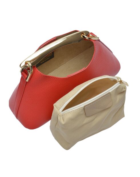 Borsa a mano rossa in pelle Laperruque - 11,5x24x9,5 cm