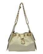 Bandolera SBV 80 de piel beige - 20x26x11 cm