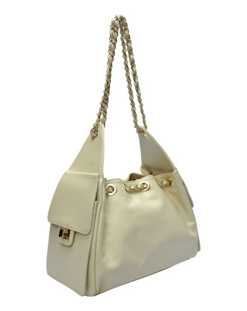 Bandolera SBV 80 de piel beige - 20x26x11 cm