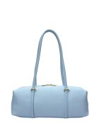 O My Bag celeste leren schoudertas - 14x38x12,5 cm