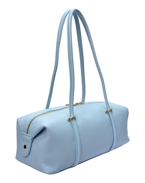 Bandolera O My Bag de piel celeste - 14x38x12,5 cm
