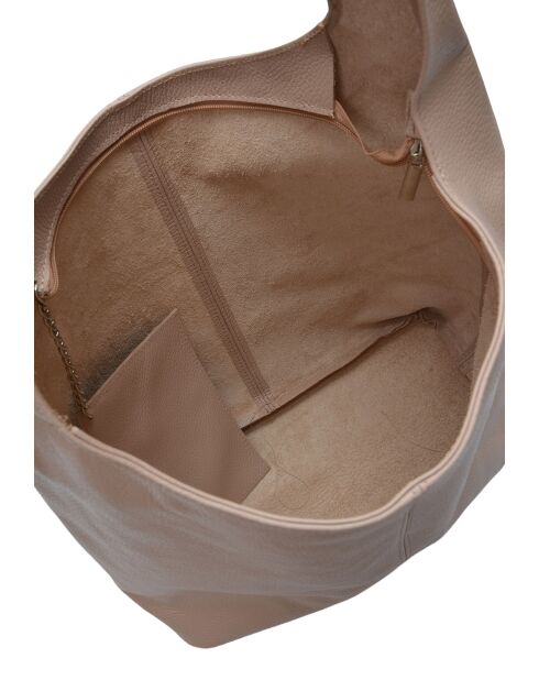 TSBV 57 Beuteltasche aus puderfarbenem Leder - 32x43x15 cm
