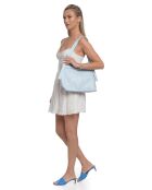 SBV 76 Beuteltasche aus Celeste-Leder, 28 x 38,5 x 7,5 cm
