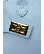 Bolso SBV 79 de piel celeste - 16x22,5x5,5 cm