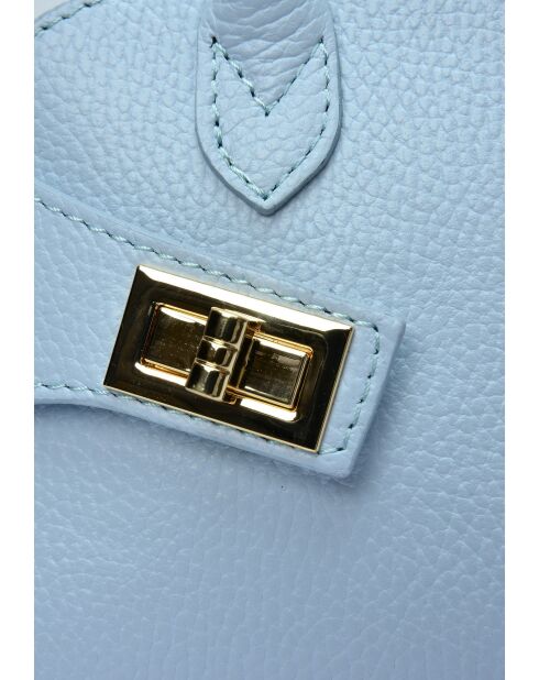 Bolso SBV 79 de piel celeste - 16x22,5x5,5 cm